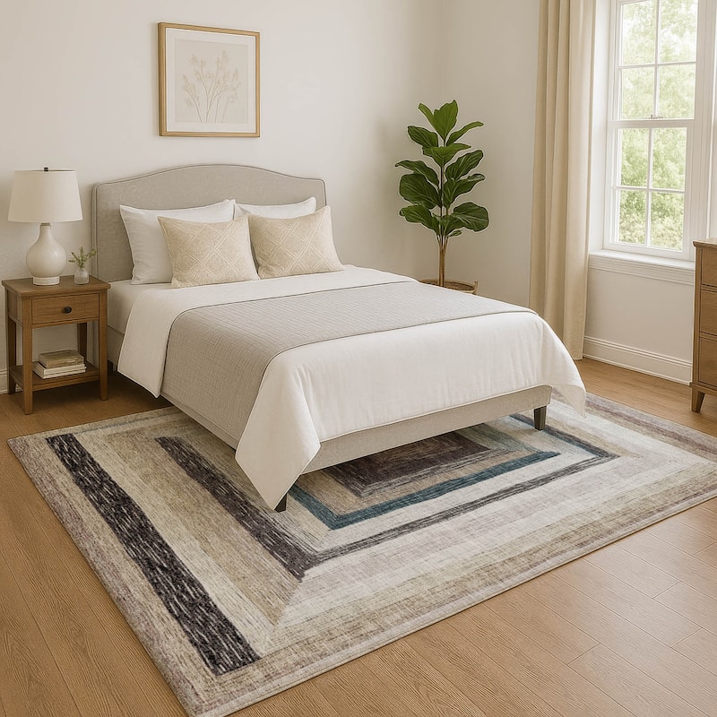 Premium Washable Super Soft Modern Dimensions Mayfield Rug - Beige - 3' x 5'