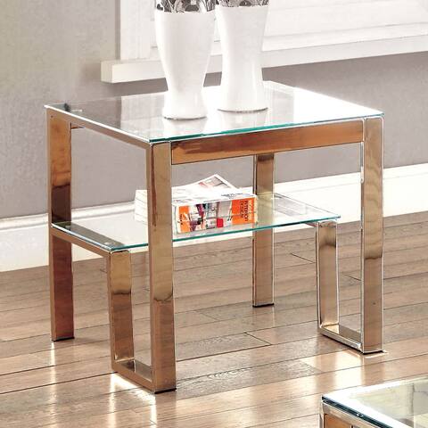 Furniture of America Beal Contemporary 22-inch Metal 1-shelf Side Table