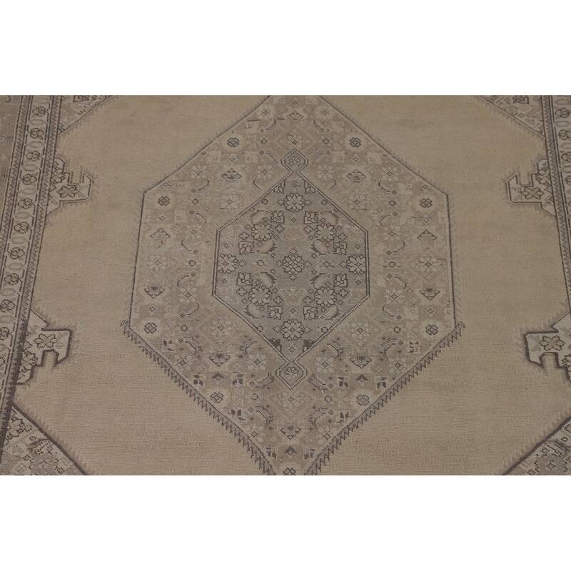 Geometric Tabriz Persian Vintage Area Rug Hand-Knotted Wool Carpet - 7'6"x 11'7"