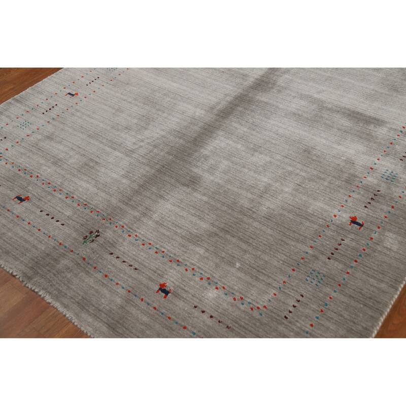 Gabbeh Indian Area Rug Hand-Knotted Tribal Wool Carpet - 5'5" x 8'0"