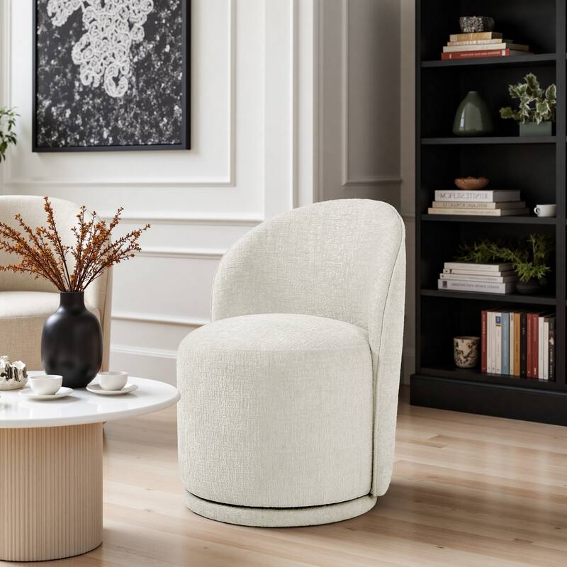 Modern Armless 360-Degree Swivel Dining Chair Barrel Chair