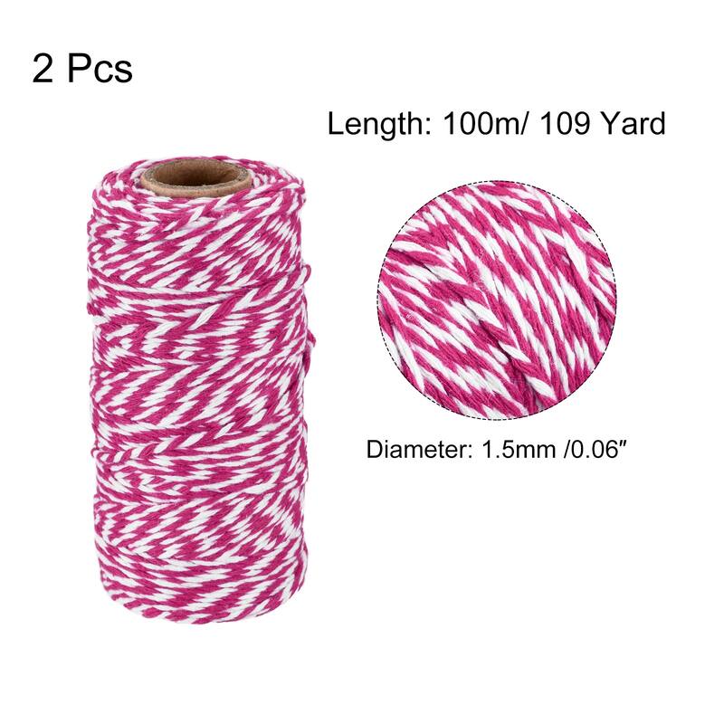 2x Twine Packing String Wrapping Cotton Twine Rope 100M for Christmas