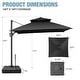 preview thumbnail 2 of 9, VredHom Double Top 10x10 FT Square Patio Cantilever Umbrella with Rod Wheel Base