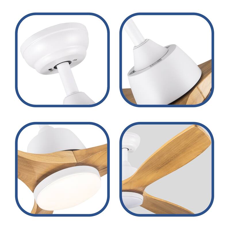 52 In.Intergrated LED Ceiling Fan Lighting with Remote Control