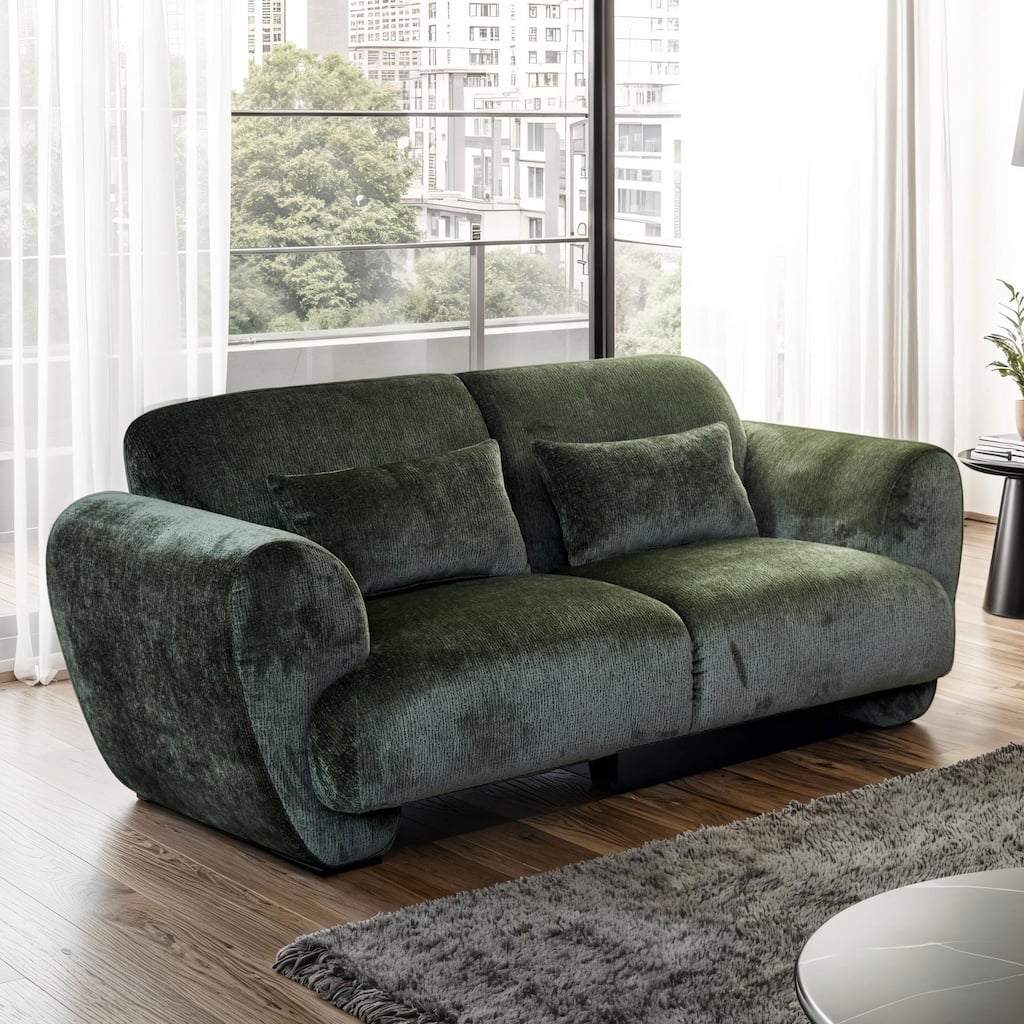 Furniture of America Rydel Modern Olive Green Chenille Loveseat