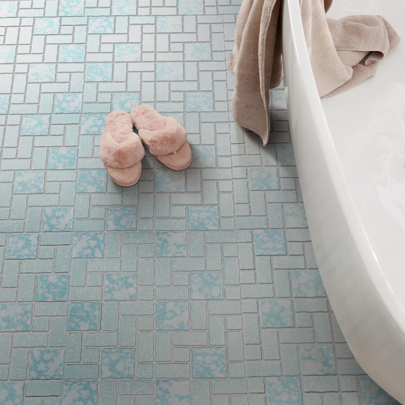 Merola Tile Academy Blue 11-7/8" x 11-7/8" Porcelain Floor and Wall Tile