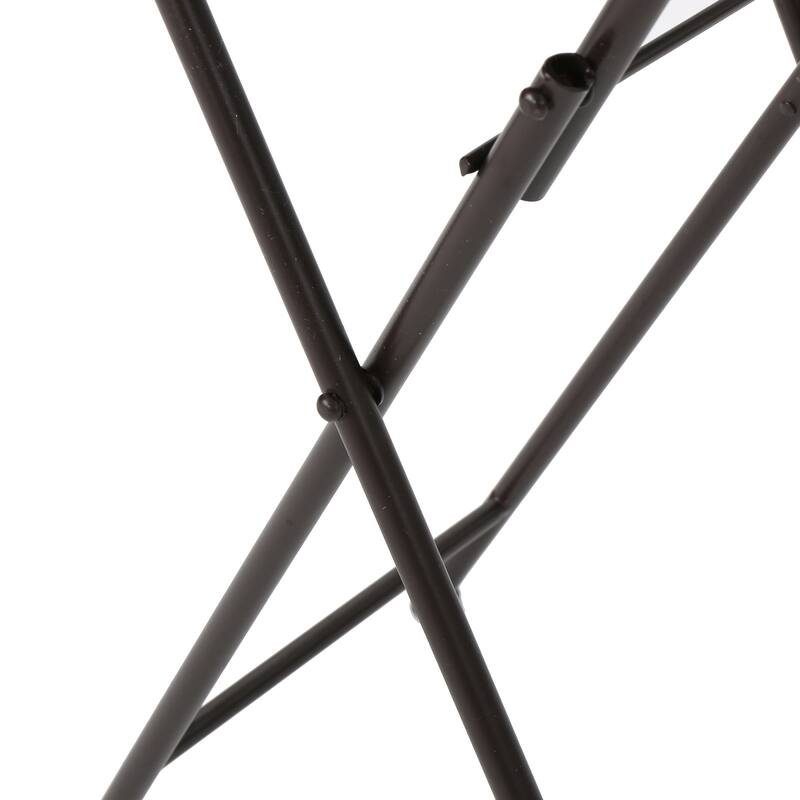 Silvester Outdoor Round Stone Side Table with Iron Frame by Christopher Knight Home