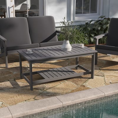 Indoor/Outdoor Poly Resin 2-Tier Adirondack Coffee Table
