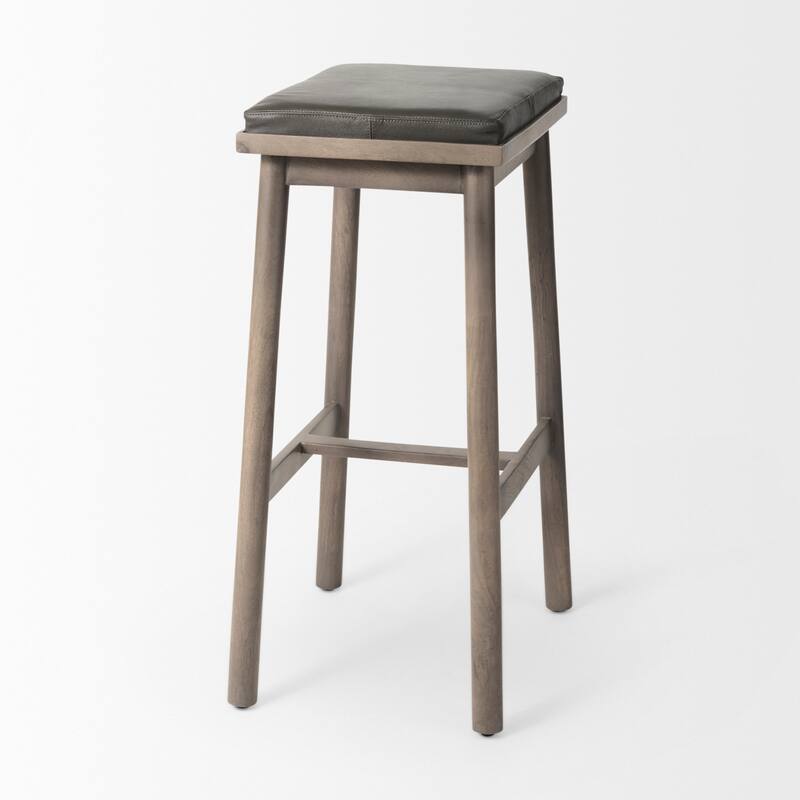 Eliza Leather Seat & Wood Frame Counter/Bar Stool
