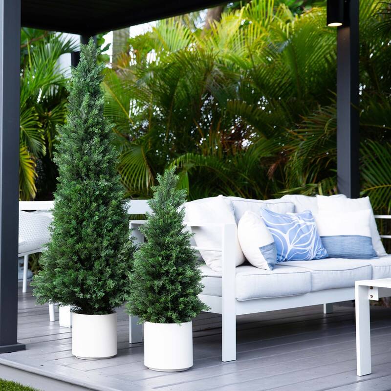 Potted Cedar Artificial Tree - 3' - Green and White