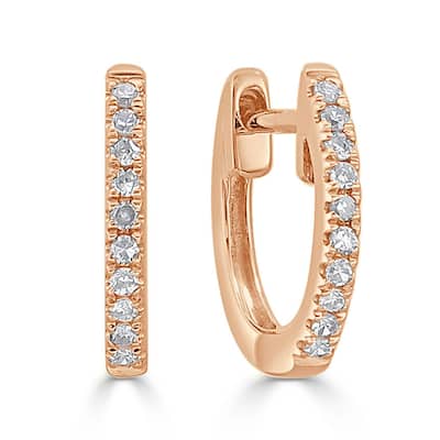 Joelle Diamond Huggie Earring For Her - 14k Gold Earrings 1/10 CTTW U-Shaped Hoops With Certified Diamonds Gifts for Her