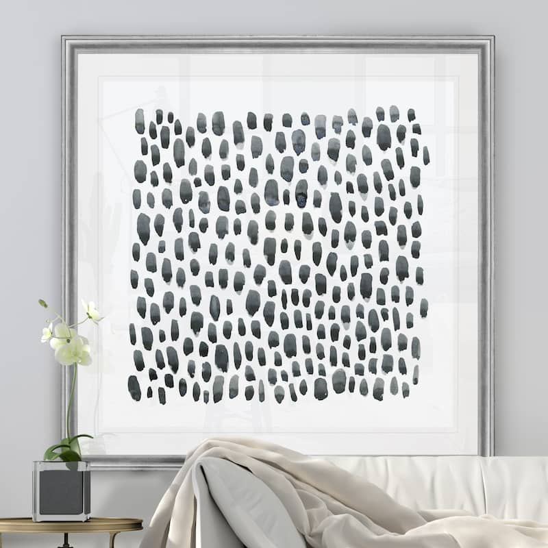 Blue Grey Tessera II -Black Framed Print