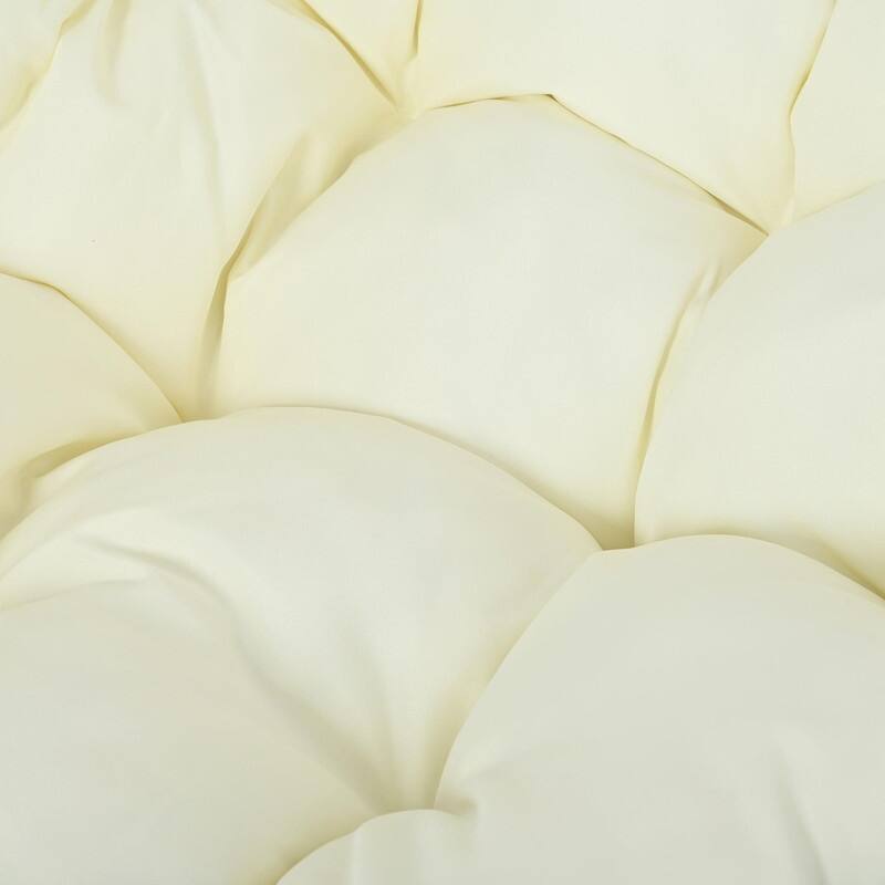 Single Person Folding Egg Chair with Stand, Indoor Outdoor Hanging Wicker Swing Chair with Adjustable Feet