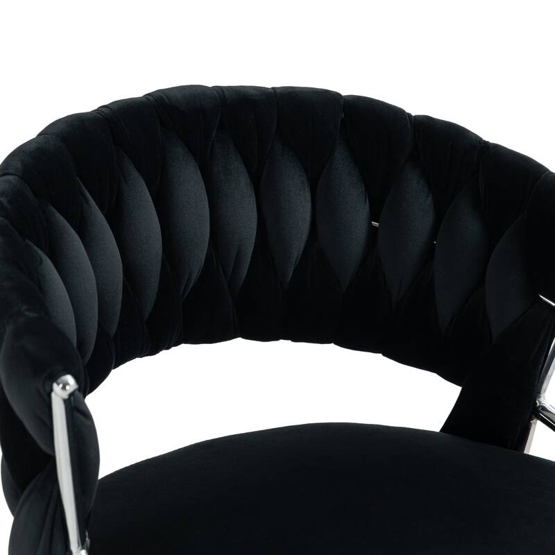 Modern Velvet Counter Bar Stools with Backs(Set of 2)