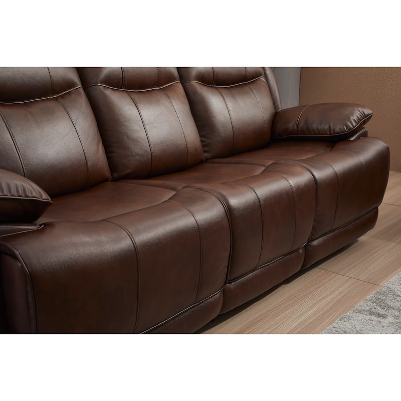 Betsy Furniture 3 Piece Bonded Leather Reclining Living Room Set, Sofa, Loveseat and Glider Chair