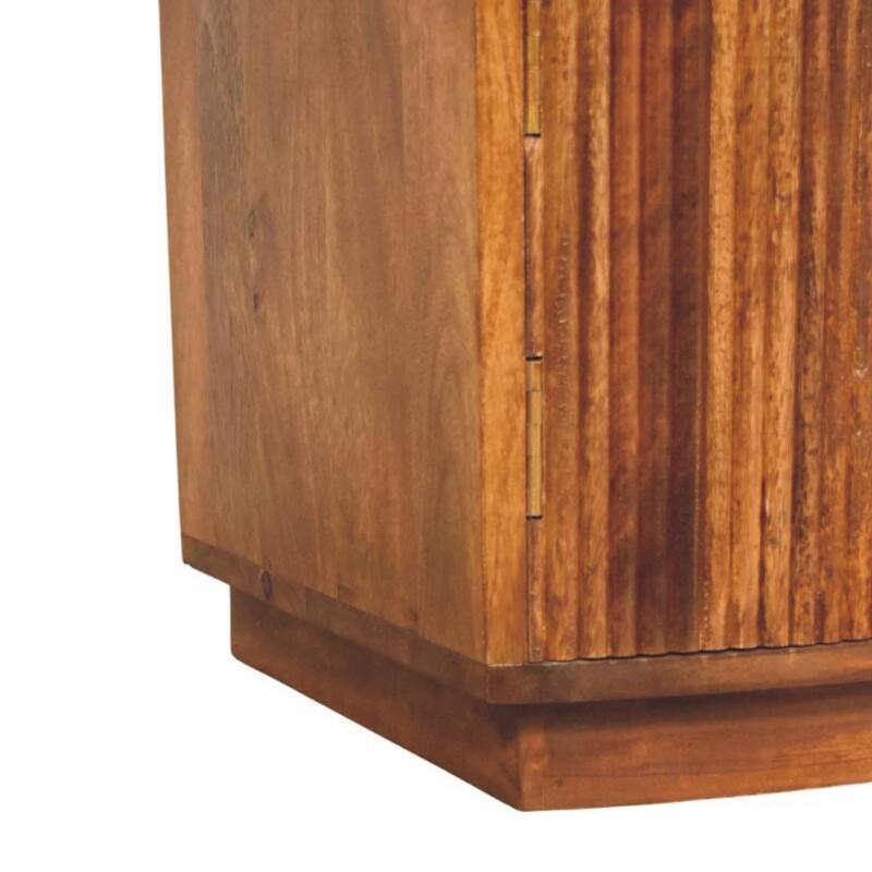 Curved Ribbed Bedside with Drawer