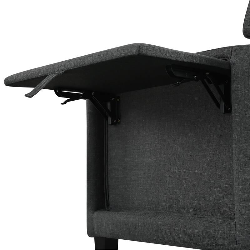 Modern Tufted Push Back Recliner Chair with Foldable Side Table and USB Charging Ports for Living Room or Bedroom