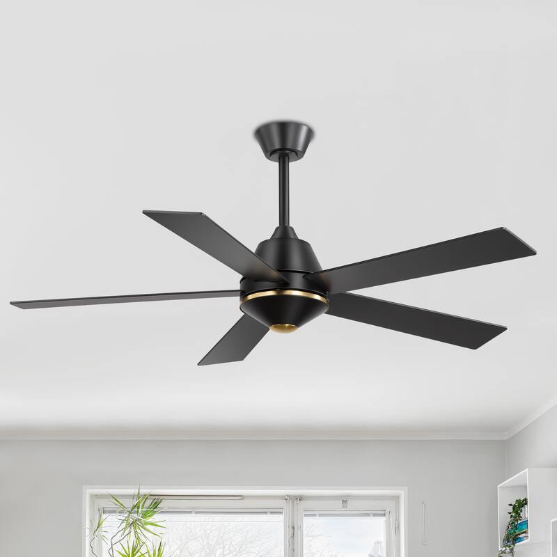 52 Inch 5-Blade BlackGold Ceiling Fan with Remote without Light - Remote