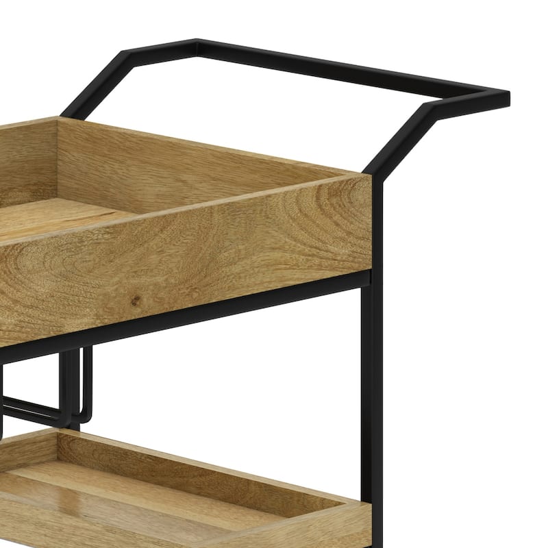 Barnes - 29" Bar Cart - Natural - Brown