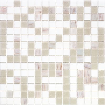 Apollo tile 12" x 12" Mingles Glossy White Gray Glass Tile (20 sq ft/case) - 20 Pack