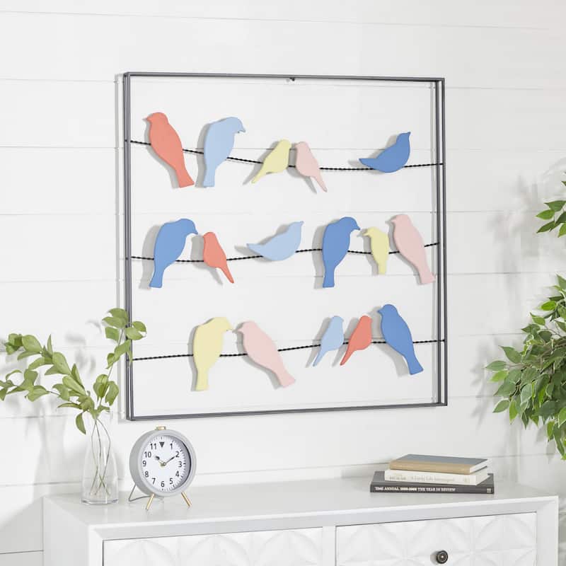 Metal Bird Wall Decor - Multi Colored - Roche River Decor