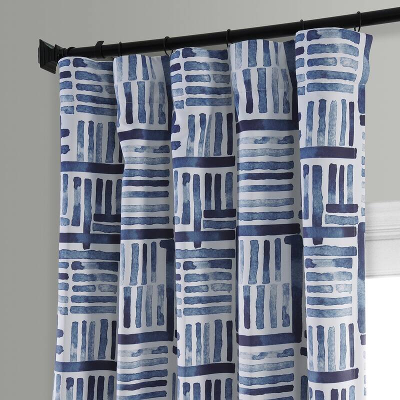 Exclusive Fabrics Modern Geometric Hashtag Blackout Room Darkening Curtain Panel Pair (2 Panels)