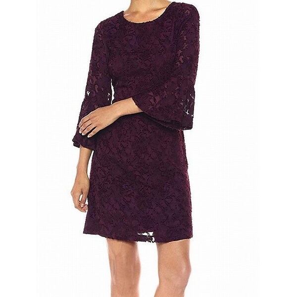 Shop Tommy Hilfiger Women S Dress Purple Size 14 Sheath Abstract