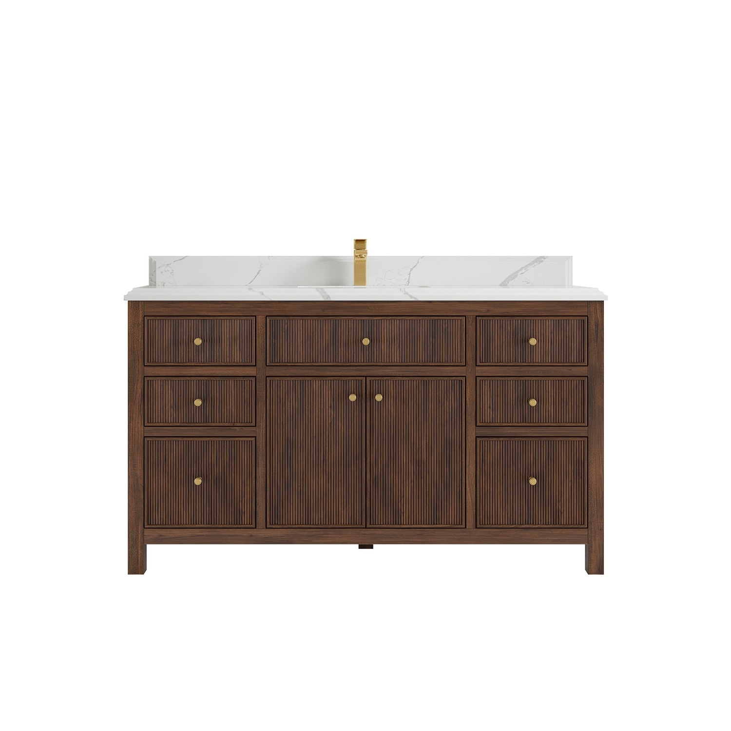 Willow Collections 60 in. W x 22 in. D Sonoma Teak Wood Single Sink Bathroom Vanity with Countertop