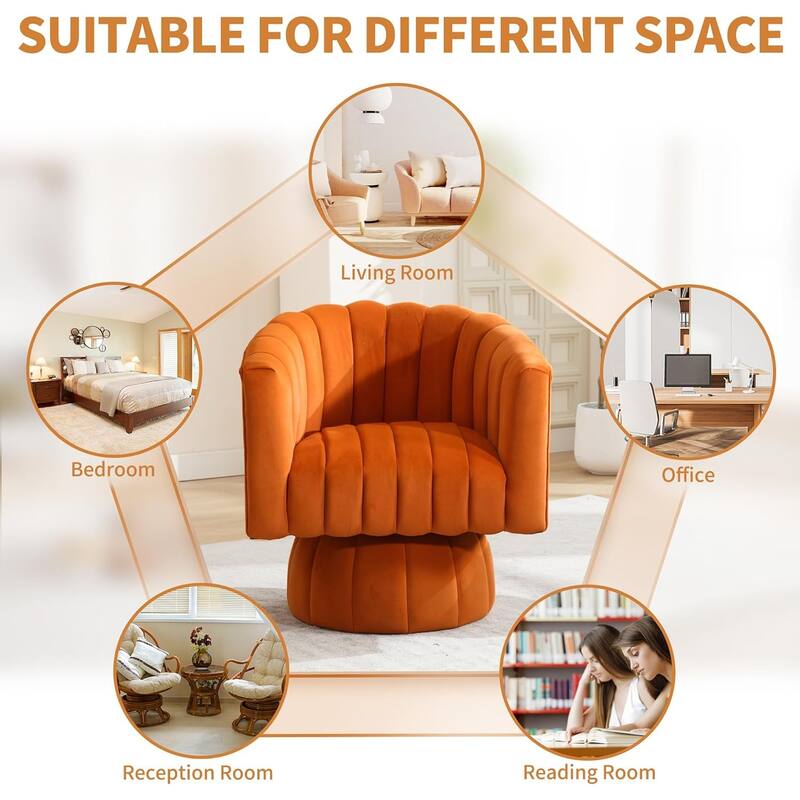 HOMYKA Swivel Accent Barrel Chair Cute Comfy Arm Chair Set 2