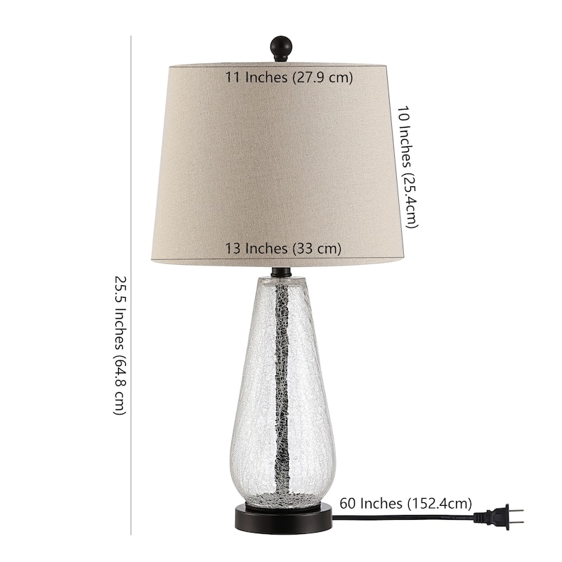SAFAVIEH Lighting Ysaline 25.5-inch Glass Table Lamp - 13" x 13" x 25.5" - 13Wx13Dx26H