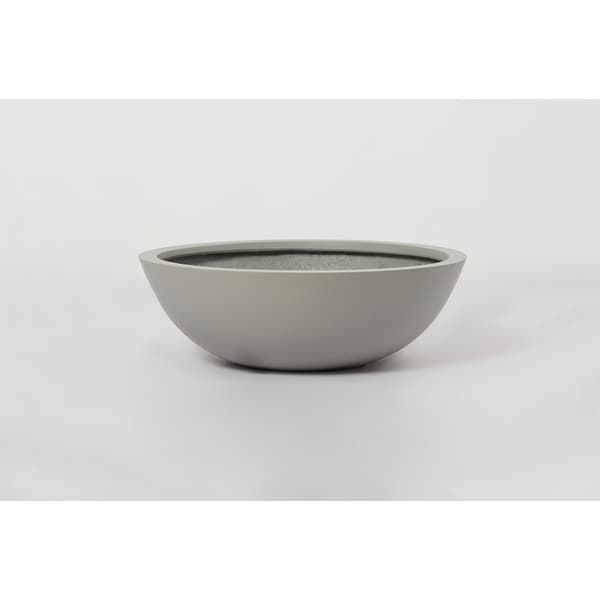 Indoor/Outdoor Large Nordic Minimalist Fiberstone Lightweight Round Low Bowl Planter Pot - 20,16,12 in Matte Finish - Succulents. Opens flyout.