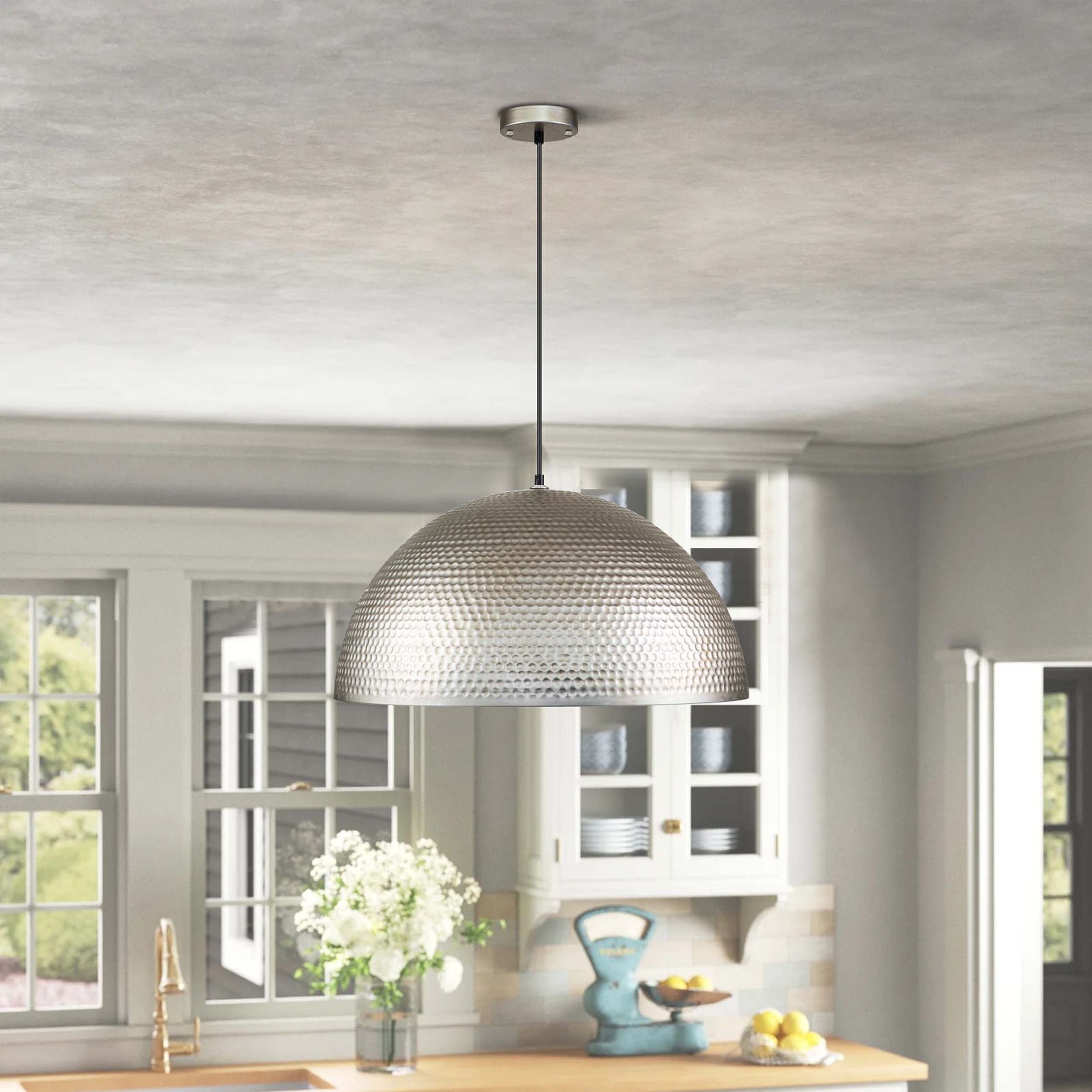 Hammered metal dome on sale pendant light