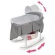 preview thumbnail 4 of 4, Badger Basket Cuddles Oval Rocking Doll Bassinet - Gray/White