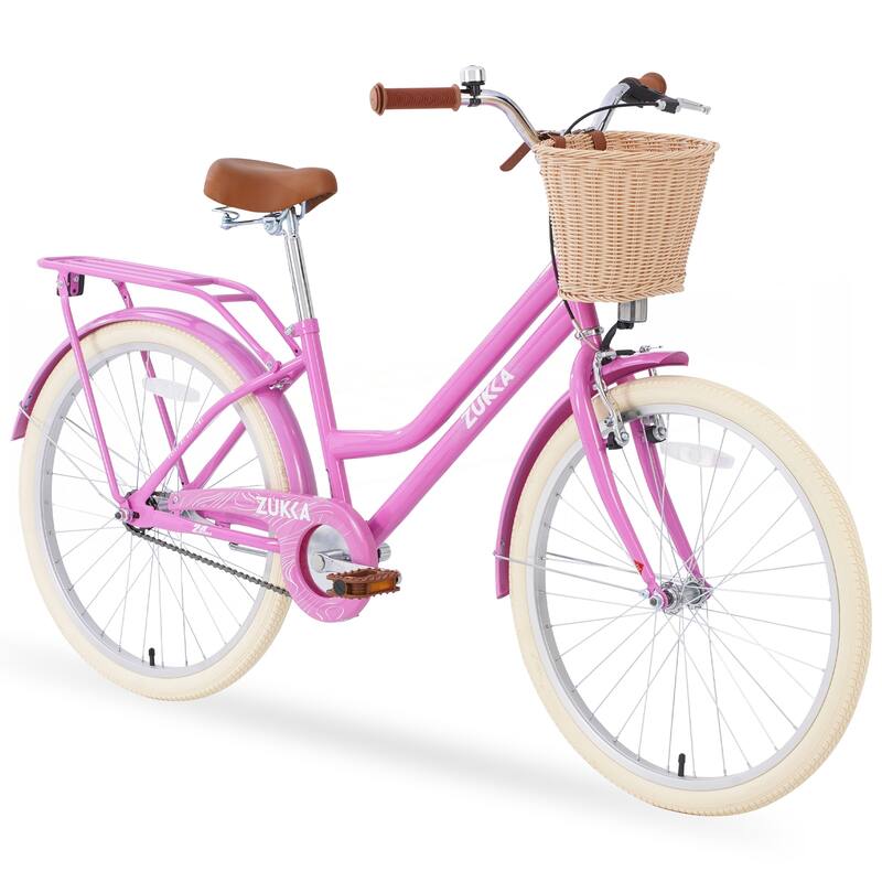 Steel Frame 24 inch wheel Bike - Pink