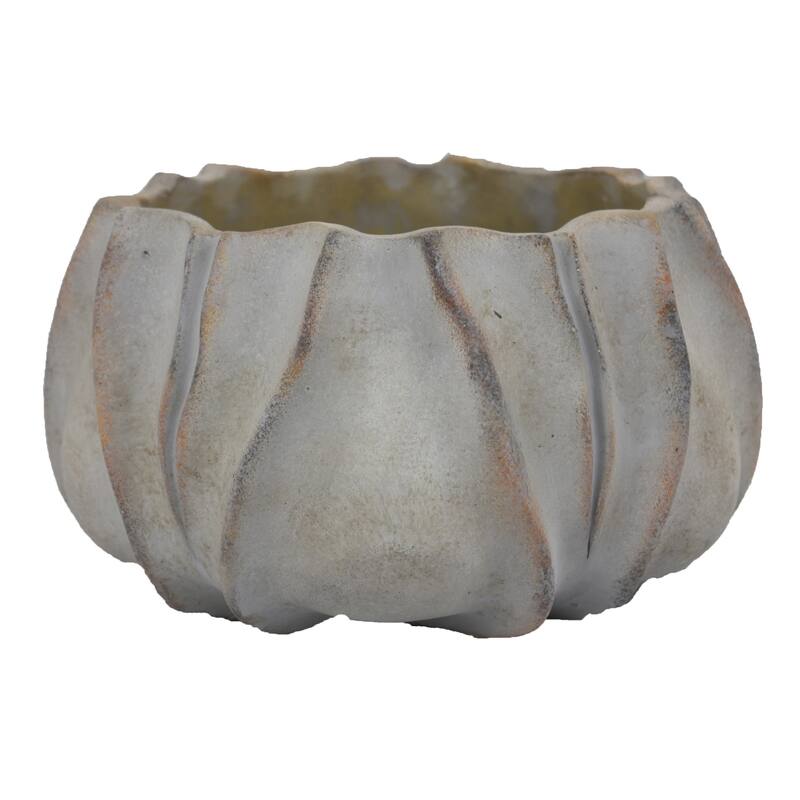 Rustic Gourd Decorative Terracotta Planter for greenery and succulents - Grey