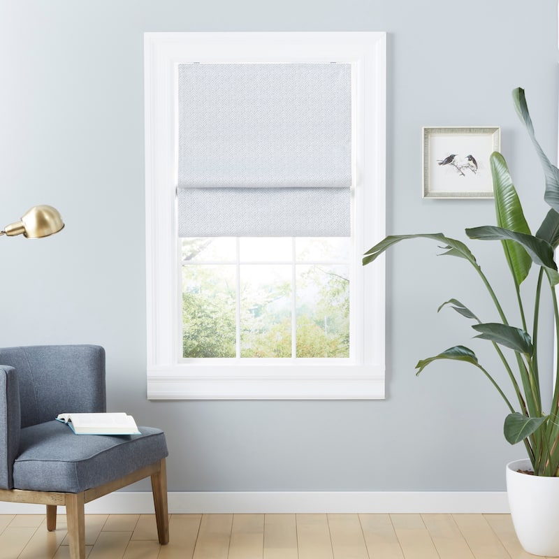 ATI Home Esme Total Blackout Roman Shade 23"x64" Dark Grey. - 23x64 - Silver