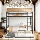 preview thumbnail 1 of 11, Full Over Full Metal Bunk Bed Black