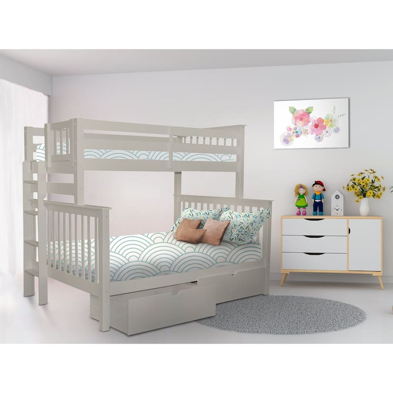 Taylor & Olive Trillium Twin over Full Bunk Bed, 2 Drawers