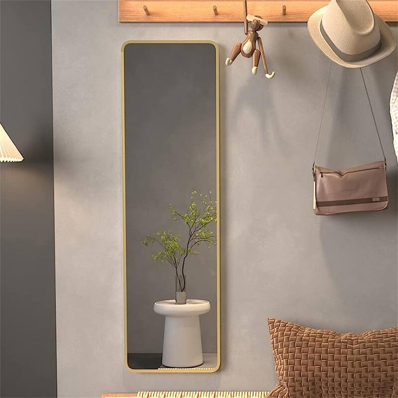 47"x14" Rectangular Mirror with Aluminum Frame for Bathroom
