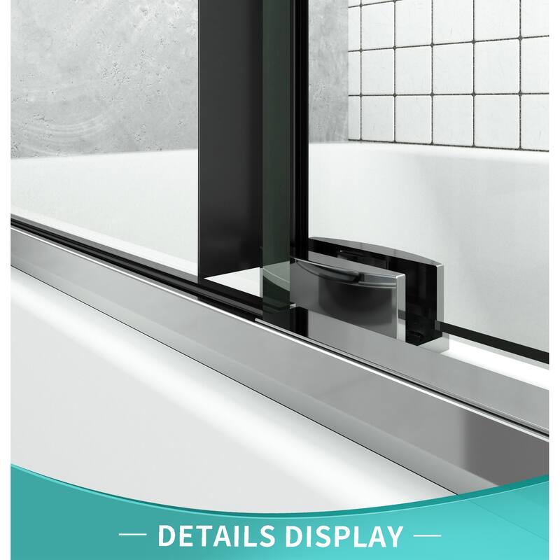 i-Homare 55 - 59 in.W x 60 in.H Sliding Frameless Tub Door Shower Door