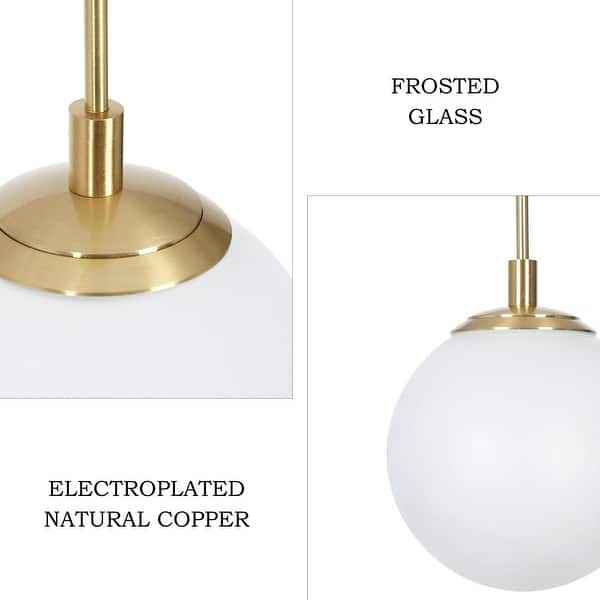 Henlow Glass Globe Pendant Light With Brass Cage | Mullan Lighting