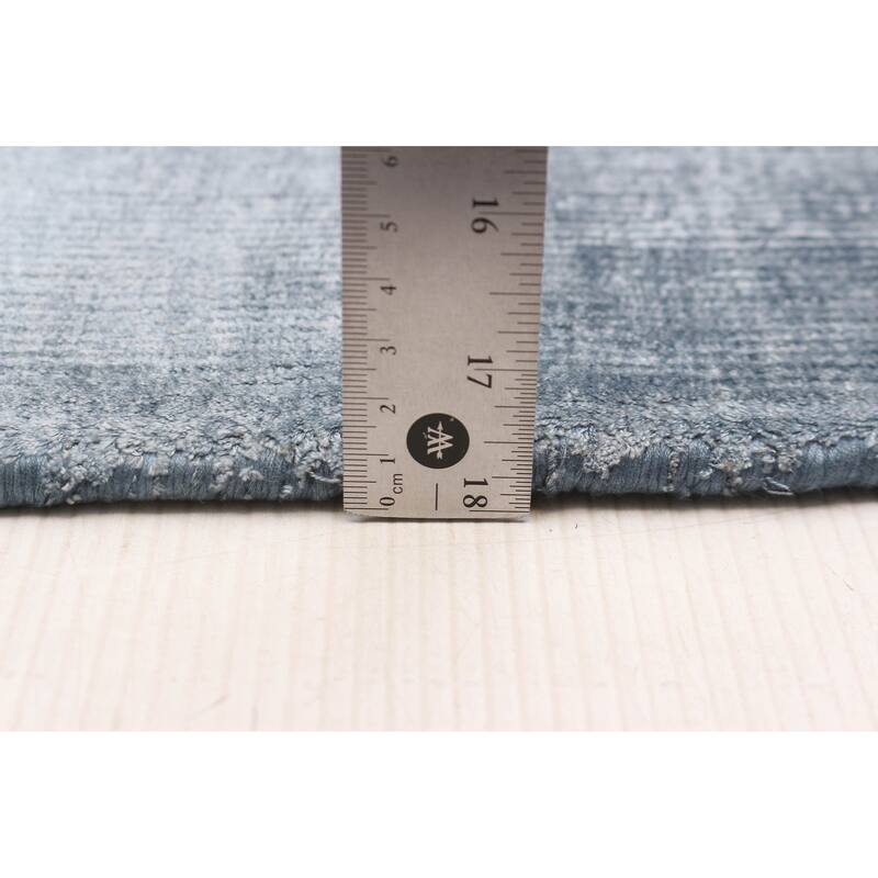 ECARPETGALLERY Hand Loomed Kashkuli Gabbeh Light Denim Blue Viscose Rug - 5'3 x 7'4