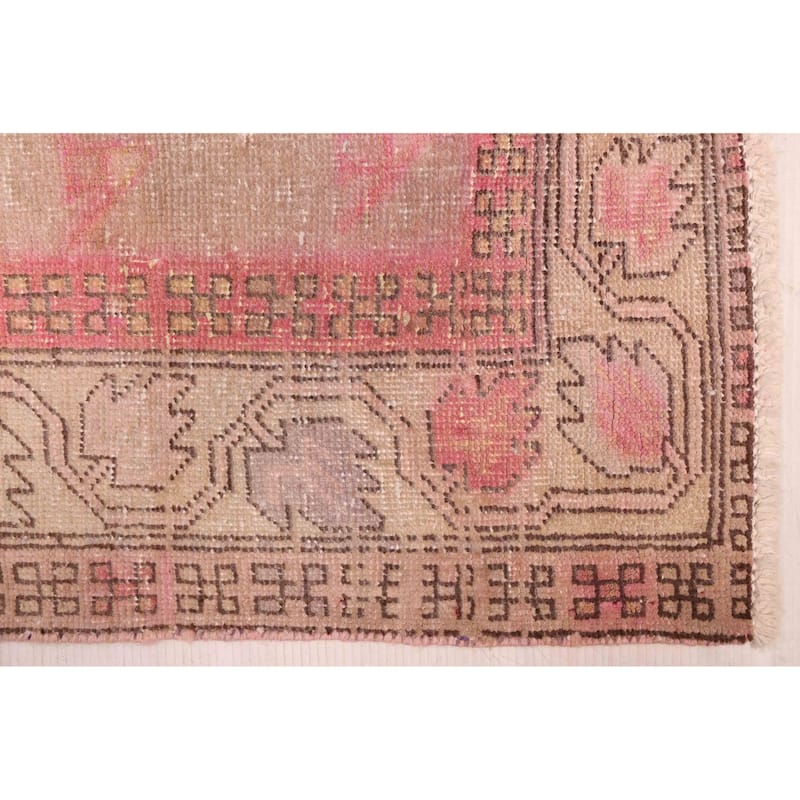 ECARPETGALLERY Hand-knotted Antalya Vintage Tan Wool Rug - 3'10 x 9'9