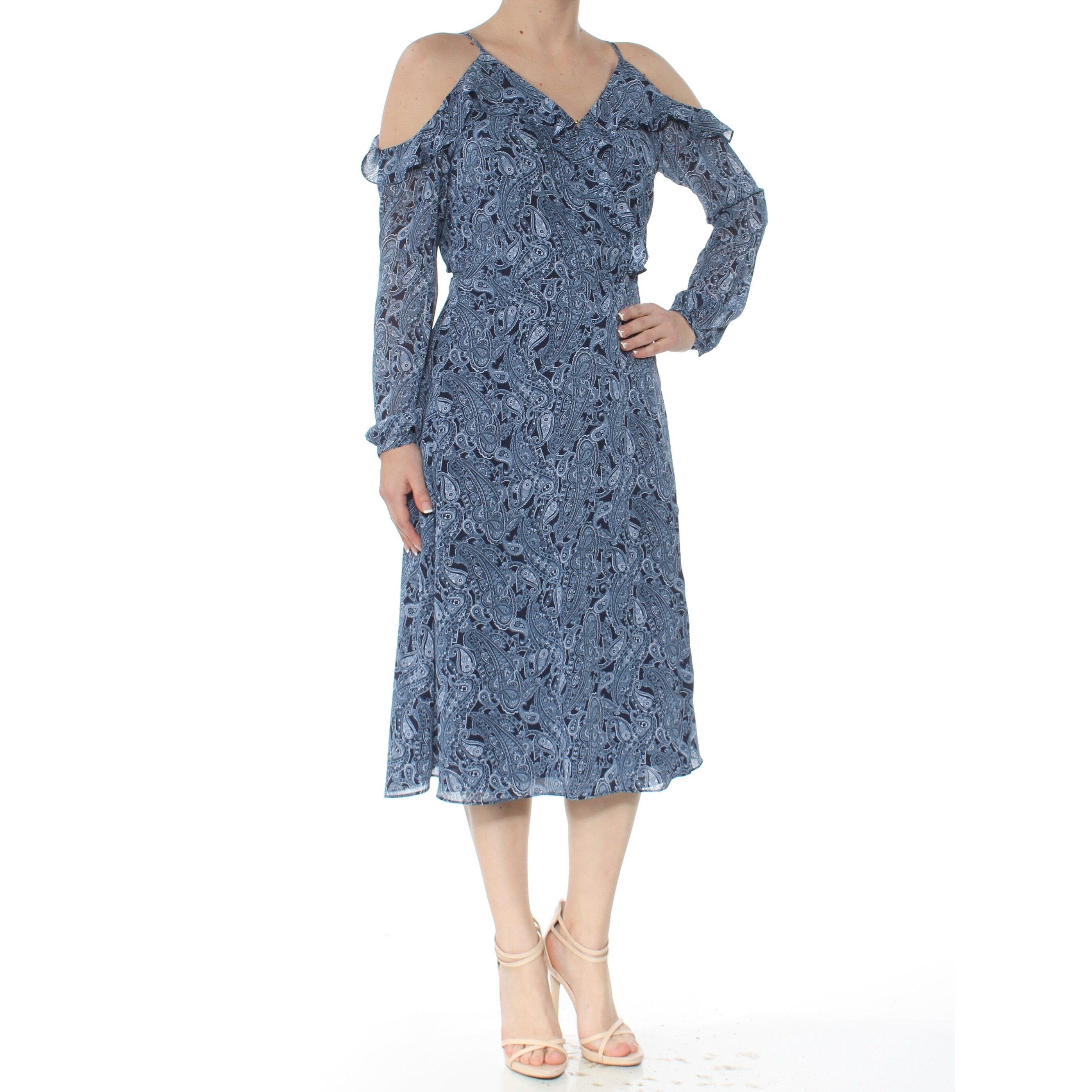 michael michael kors long sleeve wrap dress