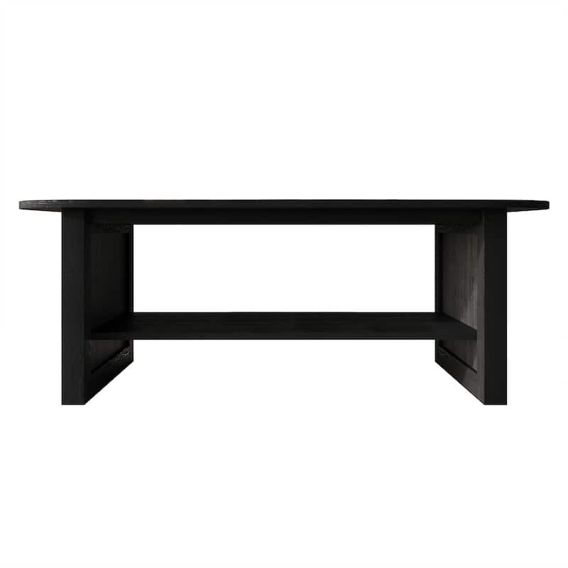 CraftPorch Mid-Century Modern Black Coffee Table - Black - Wood