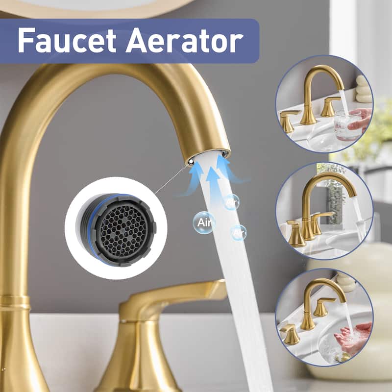 8 Inch Widespread Bathroom Faucet for Sink Deck Mounted Lavatory Vanity Faucet 2 Handle Bathroom Sink Faucet with Pop-up Drain