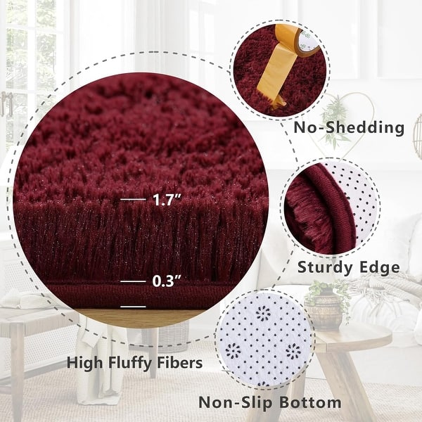 dimension image slide 5 of 6, Large Shaggy Home Decor Carpets Fluffy Area Rugs for Living Room Bedroom