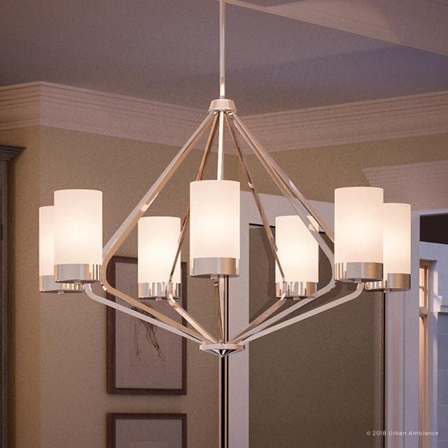 Luxury Contemporary Chandelier 22 875 H X 32 625 W With Mid Century Modern Style Polished Chrome Finish By Urban Ambiance Luxury Contemporary Chandelier 22 875 H X 32 625 W With Mid Century Modern Style Polished Chrome Finish By Urban Ambiance