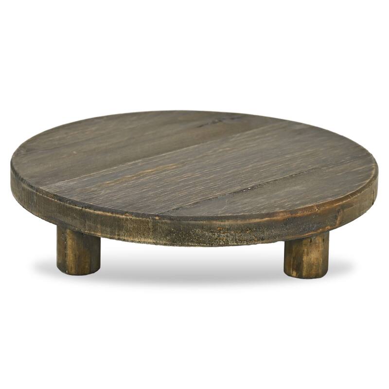 Luned 11.75" Diameter 3 Leg Wood Stand - Dark Brown - N/A