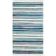preview thumbnail 30 of 61, SAFAVIEH Handmade Rag Rug with Fringe Valborg Casual Stripe Cotton Rug with Fringe 2' x 3' - Ivory/Blue - Rectangle